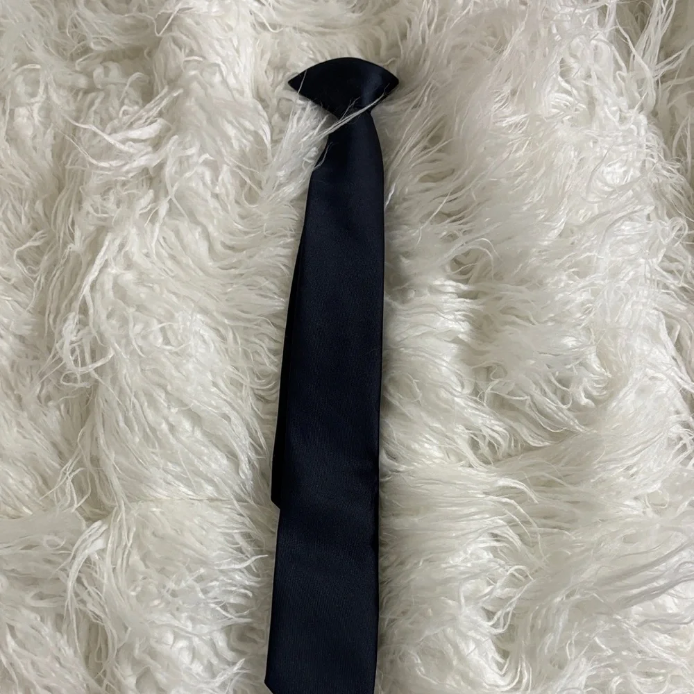 Kids clip on Navy Blue silk tie